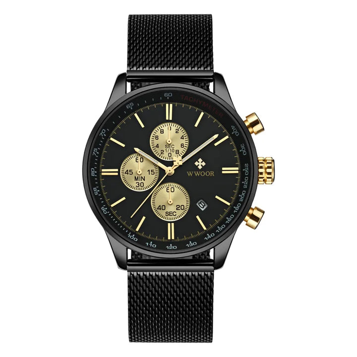 WJ-7707  WWOR Men Watches Business Stainless Steel Handwatches Fashion Brand Quartz Wrist Watches